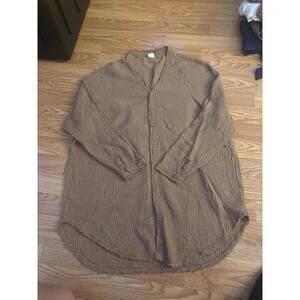 Long Sleeve Button Shirt/Swimsuit Coverup Size Small